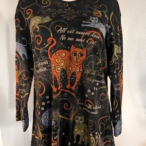 Cactus bay apparel size XL Multicolor  has drawings of cats in good condition